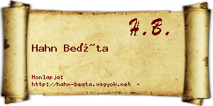 Hahn Beáta névjegykártya