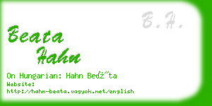beata hahn business card